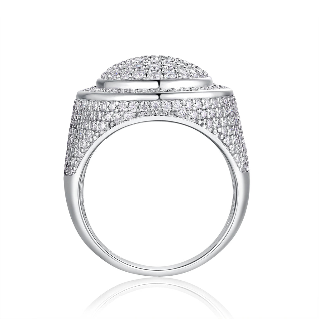 VVS1 Moissanite Full Pave Hip Hop Ring – 925 Sterling Silver | Gold Plated | GRA Certified — photo 5 of 7