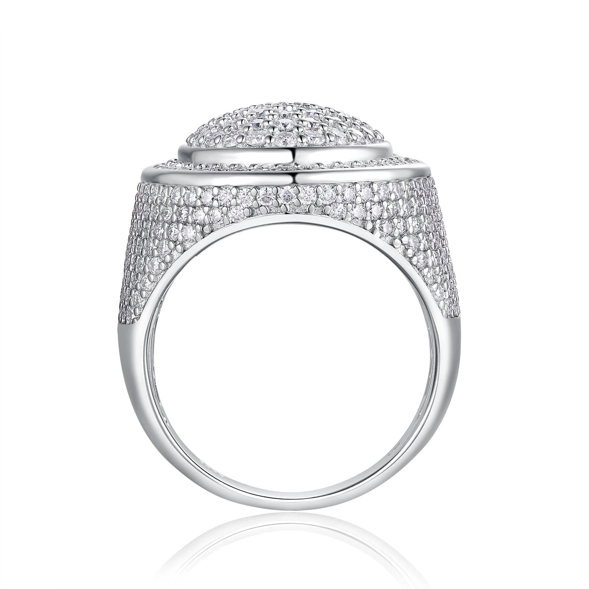 VVS1 Moissanite Full Pave Hip Hop Ring – 925 Sterling Silver | Gold Plated | GRA Certified — photo 5 of 7