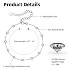 2.5mm Bezel Moissanite Tennis Bracelet – Adjustable | 925 Sterling Silver — photo 4 of 8