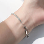 3mm Moissanite Tennis & Cuban Bracelet Set – 925 Sterling Silver | Gold & White Gold — photo 6 of 8