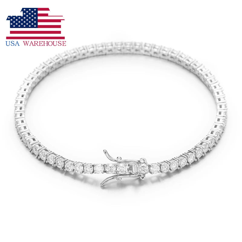 VVS Moissanite Tennis Bracelet – 925 Sterling Silver | 2mm–6mm | Gold & White Gold | GRA Certified — photo 1 of 16