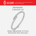 3mm VVS Moissanite Flexible Tennis Bracelet – 925 Sterling Silver | Shared Prong | GRA Certified — photo 6 of 7