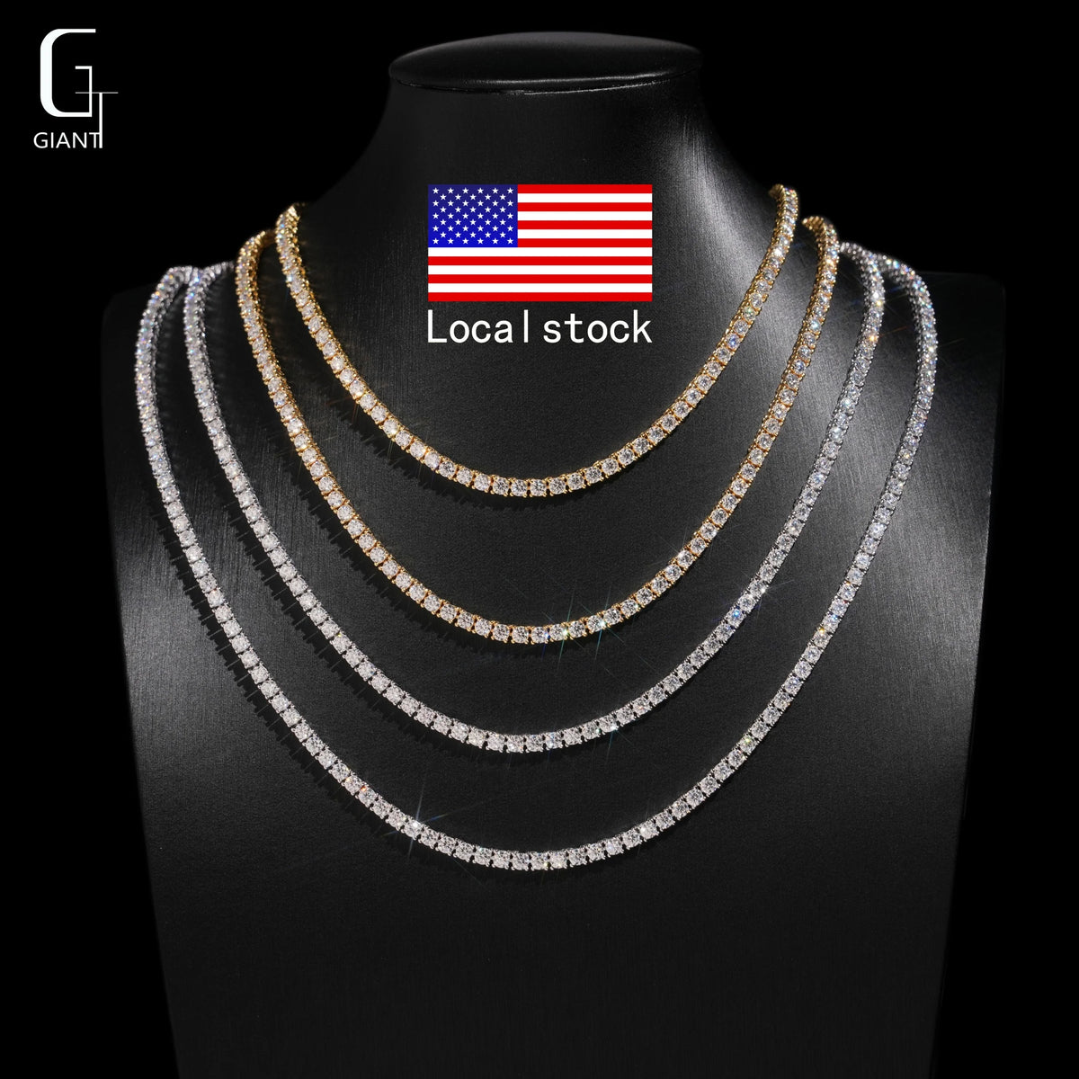 925 Silver VVS Moissanite 3mm Tennis Chain – Gold & Silver | GRA Certified — photo 2 of 8