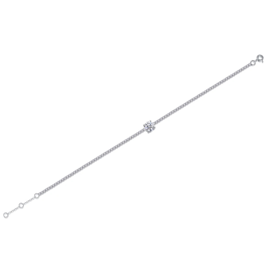 925 Silver Moissanite Tennis Bracelet – Round Cut — photo 4 of 7