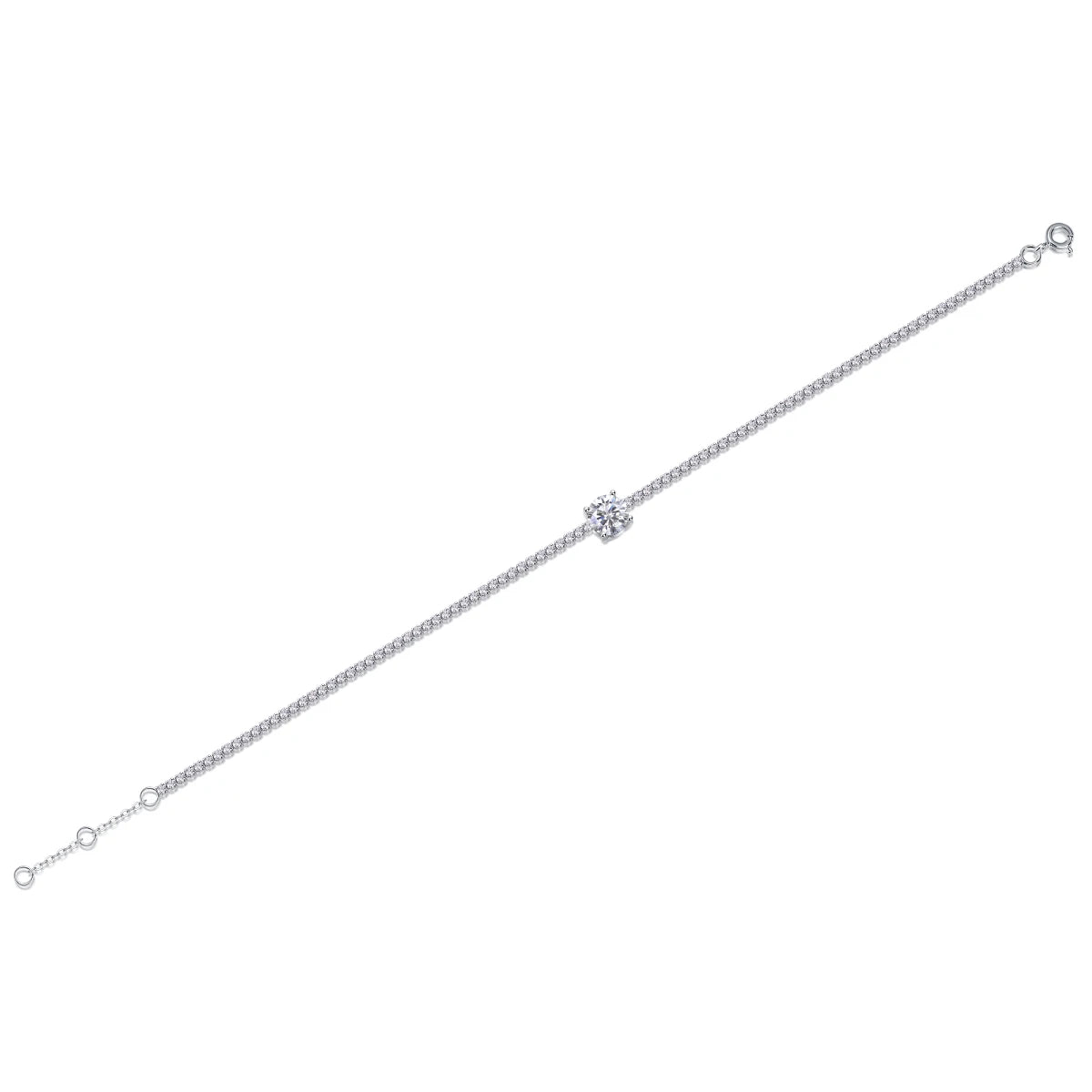 925 Silver Moissanite Tennis Bracelet – Round Cut — photo 4 of 7