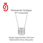 5ct Emerald Cut Moissanite Pendant Necklace – 925 Sterling Silver — photo 5 of 7