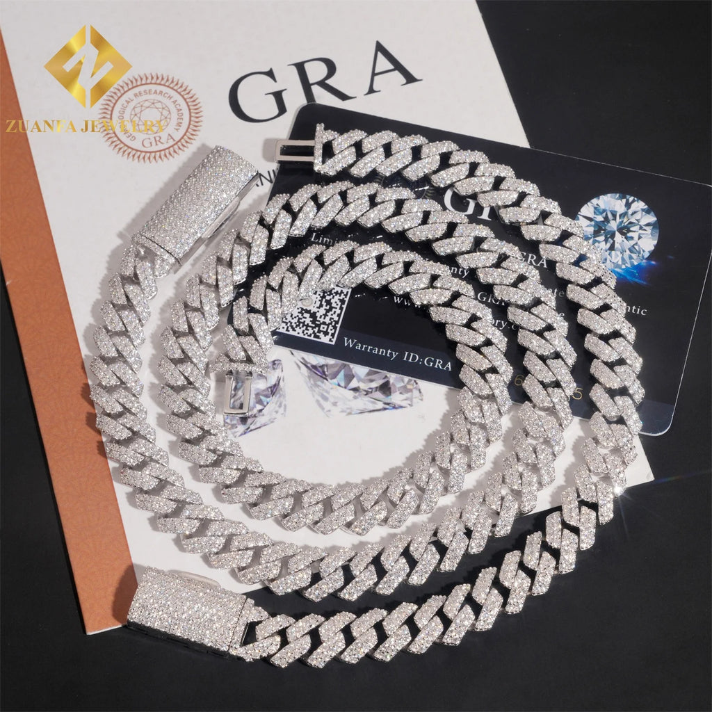 925 Silver Iced Out 10mm Cuban Link Moissanite Chain – Hip Hop | GRA Certified — photo 1 of 7