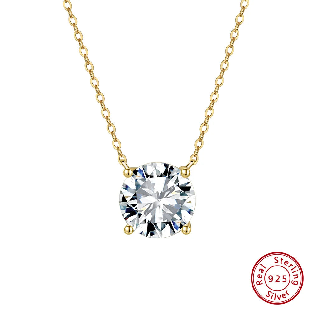 925 Silver VVS Moissanite Round Pendant Necklace – D Color | GRA Certified — photo 8 of 8