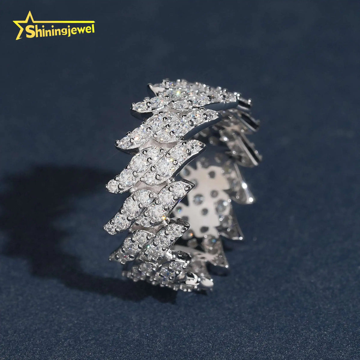 925 Sterling Silver Full Eternity Moissanite Ring – Thorn Design — photo 5 of 7