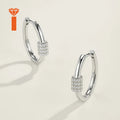 925 Sterling Silver Moissanite Cylinder Hoop Earrings – Pavé Set — photo 7 of 7