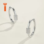 925 Sterling Silver Moissanite Cylinder Hoop Earrings – Pavé Set — photo 7 of 7