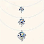 Floating Moissanite Choker Necklace – 925 Sterling Silver | Rhodium Plated — photo 5 of 7