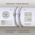 VVS1 Round Cut Moissanite Tennis Bracelet – 925 Sterling Silver | White Gold Plated — photo 6 of 7