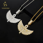 925 Silver Iced Out Angel Wings Pendant – Gold Plated | Moissanite — photo 6 of 7