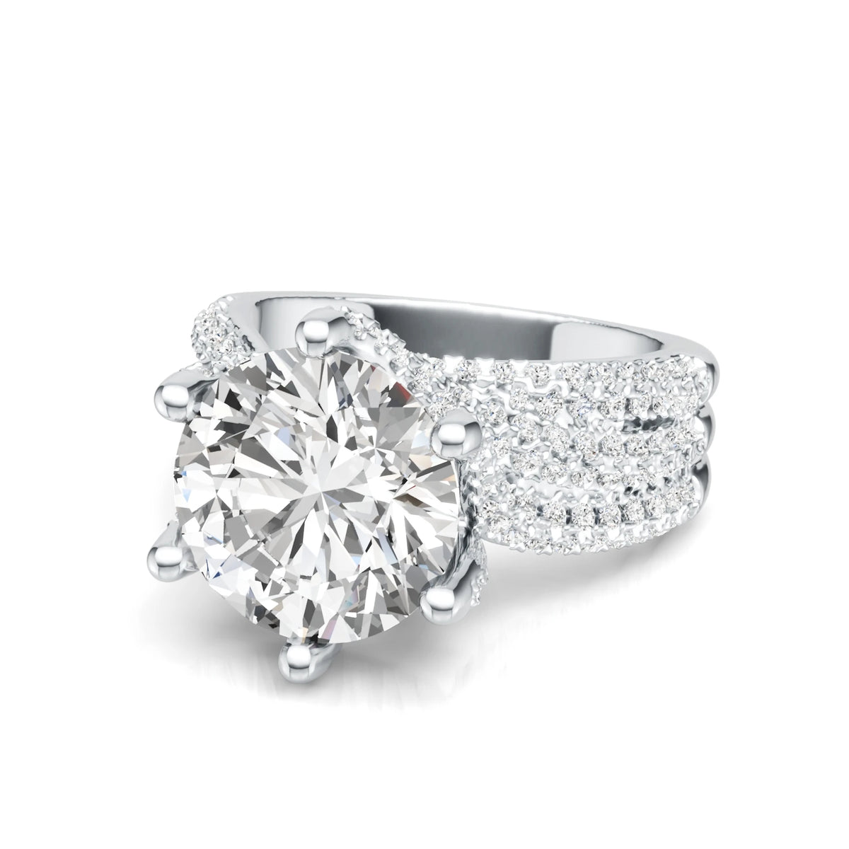 5ct Moissanite Pavé Statement Ring – 925 Sterling Silver — photo 2 of 7