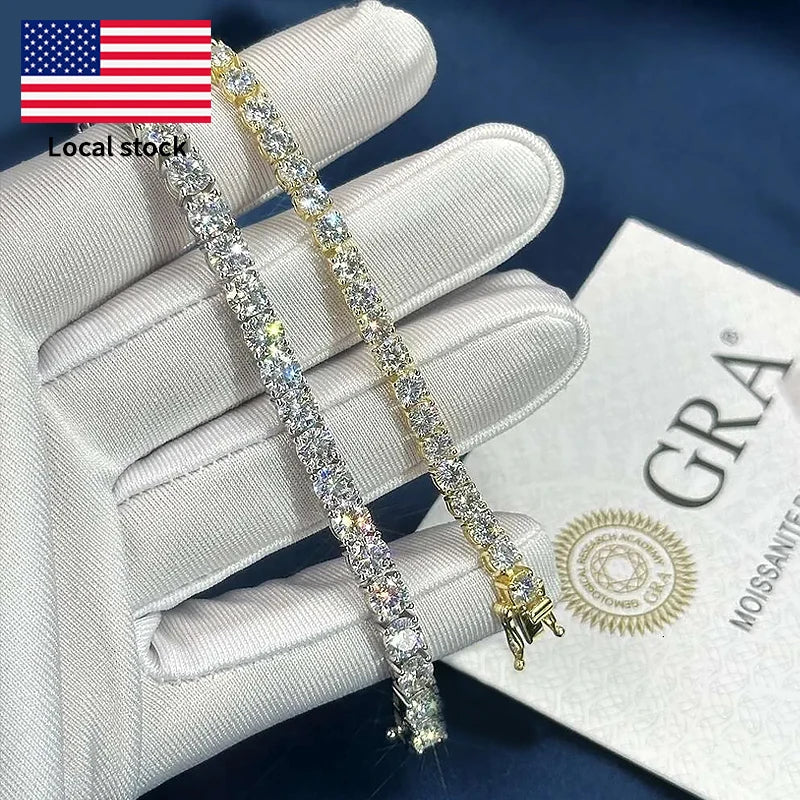 Moissanite Tennis Chain & Bracelet – 2mm / 3mm / 4mm | 925 Sterling Silver — photo 4 of 9