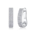925 Silver Triple Row Moissanite Huggie Earrings – Gold Plated — photo 7 of 7