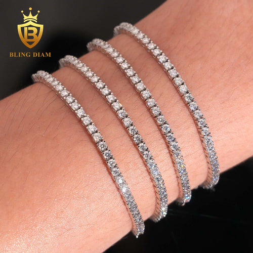 2mm VVS Moissanite Tennis Chain & Bracelet Set – 925 Sterling Silver — photo 2 of 8