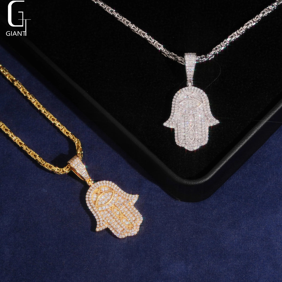 925 Silver VVS Moissanite Iced Out Hand Pendant – Baguette Cut | GRA Certified — photo 5 of 8