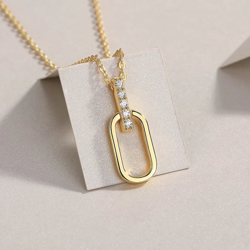 VVS Moissanite Charm Pendant Necklace – 18K Gold Plated | 925 Sterling Silver — photo 1 of 7