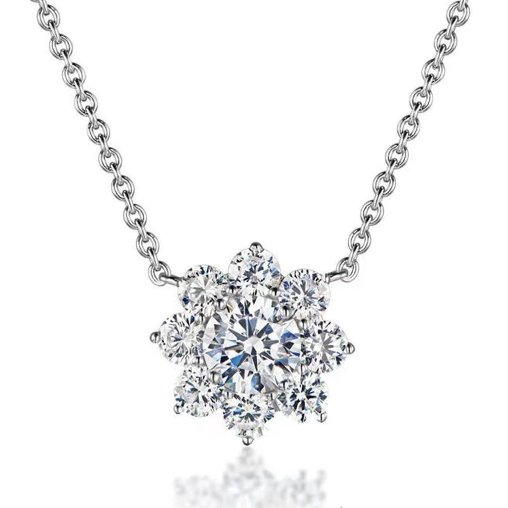 925 Silver Moissanite Diamond Pendant Necklace – White Gold Finish — photo 1 of 7