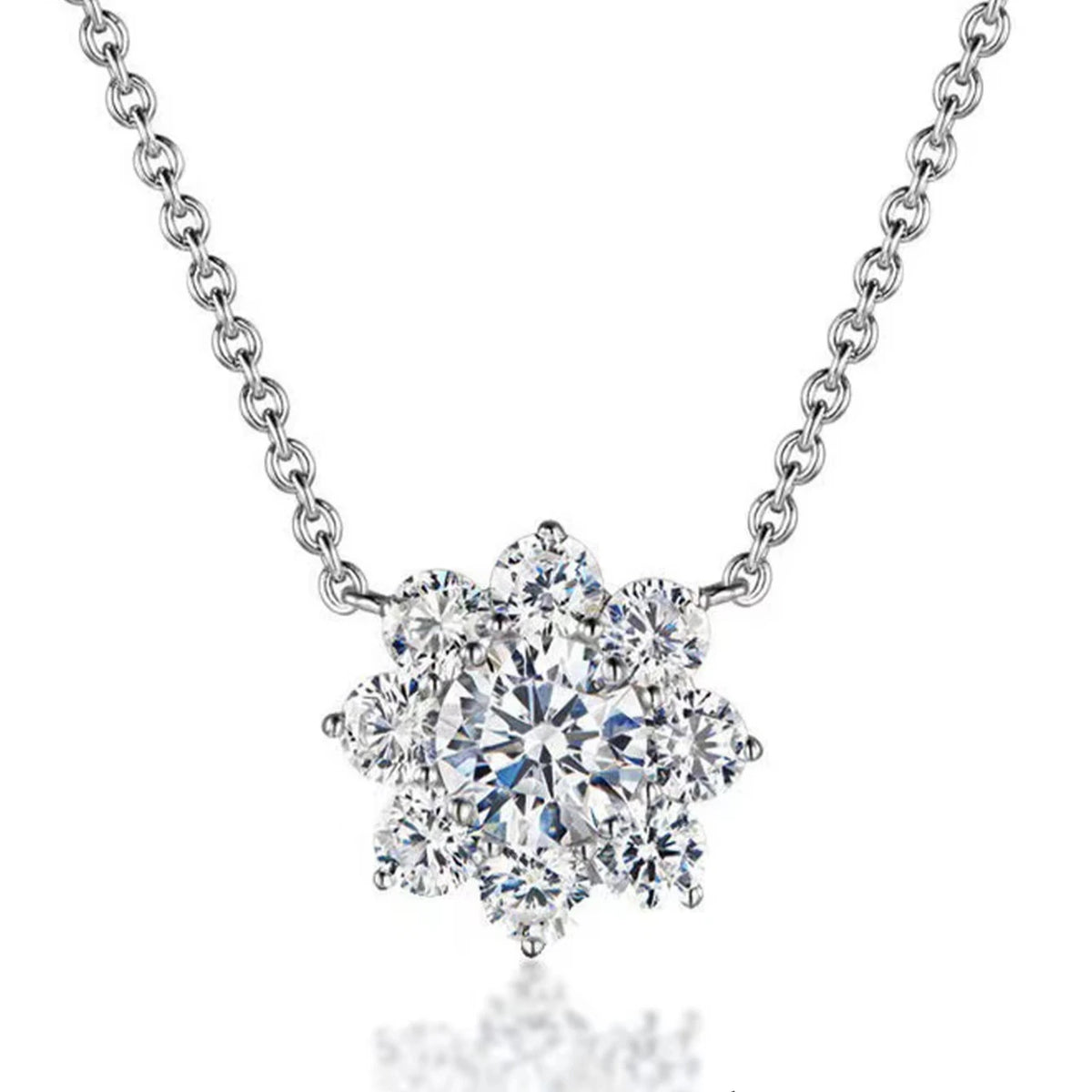 925 Silver Moissanite Diamond Pendant Necklace – White Gold Finish — photo 1 of 7