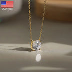925 Silver VVS Moissanite 4-Prong Solitaire Pendant Necklace – D Color | GRA Certified — photo 1 of 10