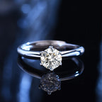 D Color Moissanite Solitaire Ring – 925 Sterling Silver | 0.5ct, 1ct, 2ct | GRA Certified