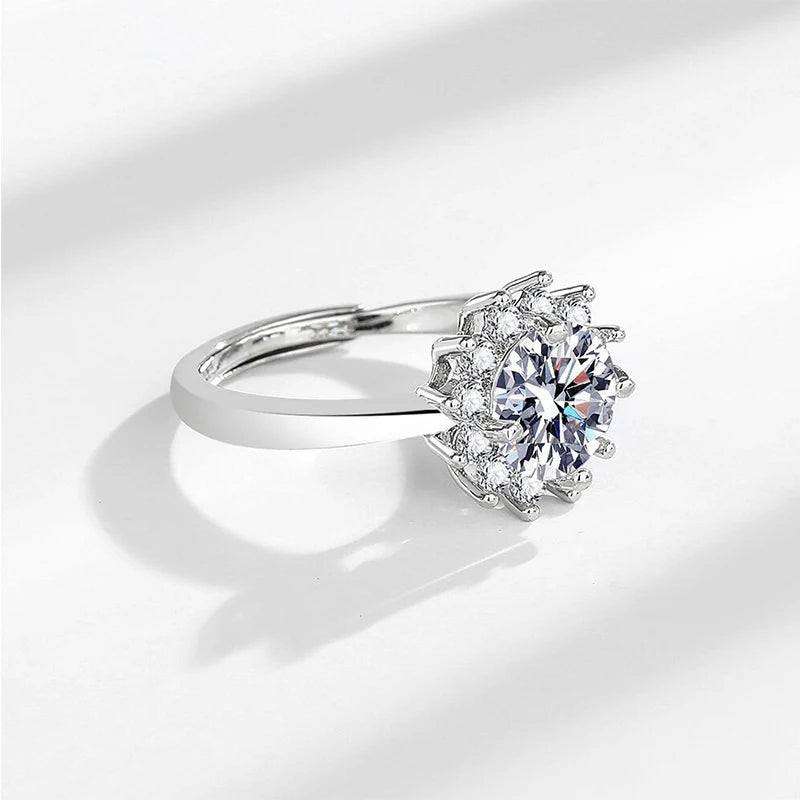 D Color Moissanite Solitaire Ring – 925 Sterling Silver | 0.5ct, 1ct, 2ct | GRA Certified