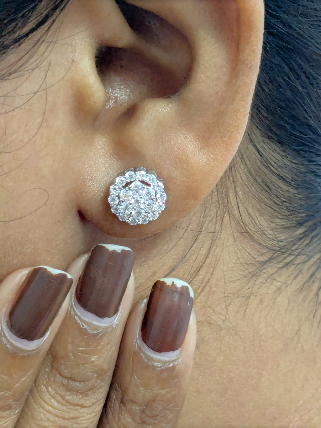 1ct Halo Moissanite Stud Earrings – 925 Sterling Silver