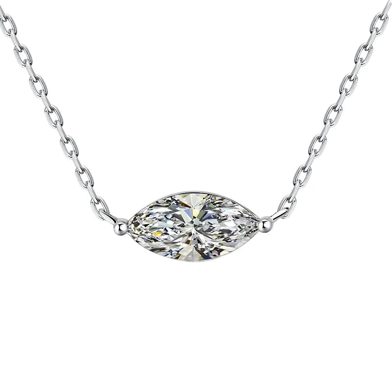 925 Silver 1ct D Color Moissanite Angel Eye Pendant Necklace - view 1