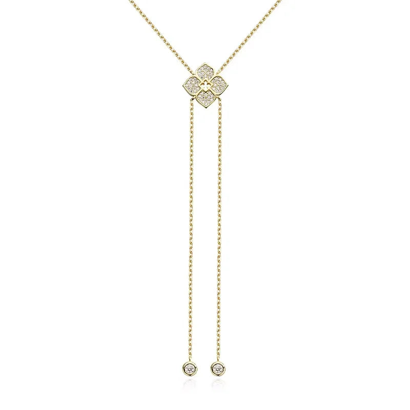 925 Silver Floral Moissanite Pendant Necklace