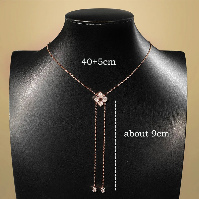 925 Silver Floral Moissanite Pendant Necklace