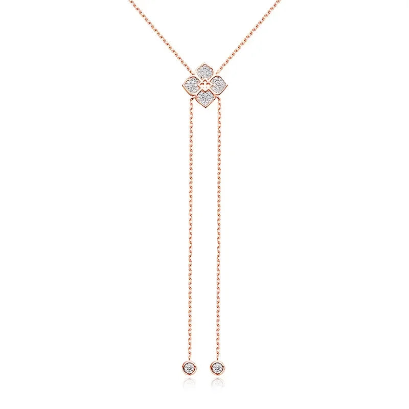 925 Silver Floral Moissanite Pendant Necklace