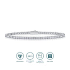 2.0mm VVS1 D Color Moissanite Tennis Bracelet – 925 Sterling Silver