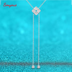 925 Silver Floral Moissanite Pendant Necklace