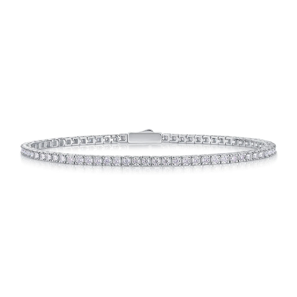 2.0mm VVS1 D Color Moissanite Tennis Bracelet – 925 Sterling Silver