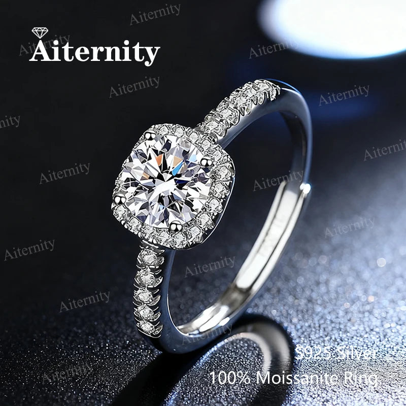 D Color Moissanite Solitaire Ring – 925 Sterling Silver | 0.5ct, 1ct, 2ct | GRA Certified