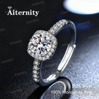 D Color Moissanite Solitaire Ring – 925 Sterling Silver | 0.5ct, 1ct, 2ct | GRA Certified