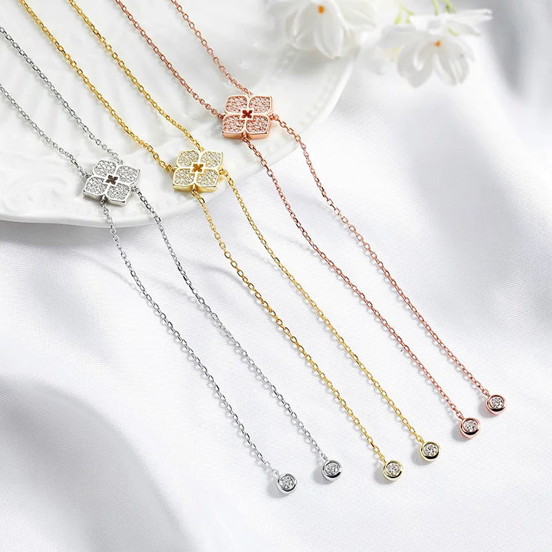 925 Silver Floral Moissanite Pendant Necklace