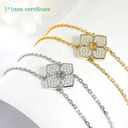 925 Silver Floral Moissanite Pendant Necklace