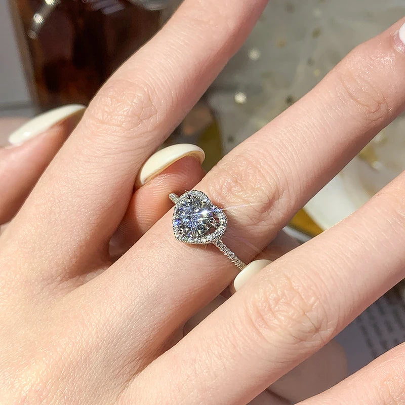 D Color Moissanite Solitaire Ring – 925 Sterling Silver | 0.5ct, 1ct, 2ct | GRA Certified