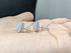 1ct Halo Moissanite Stud Earrings – 925 Sterling Silver