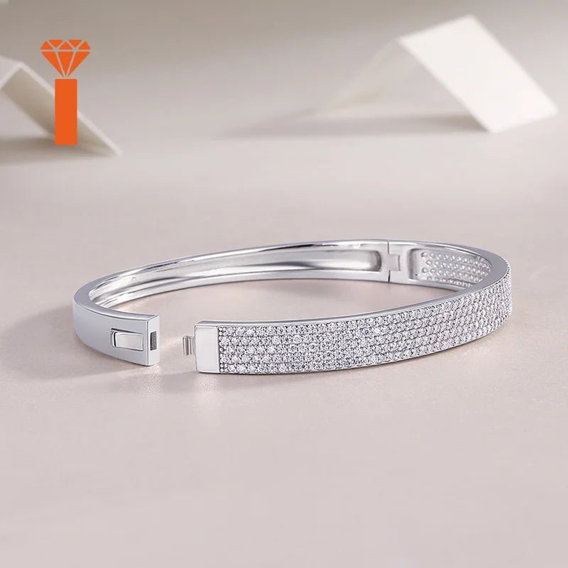 D Color VVS1 Moissanite Cuff Bracelet – 925 Sterling Silver - DB Diamonds