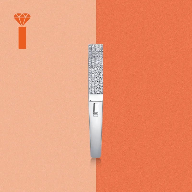 D Color VVS1 Moissanite Cuff Bracelet – 925 Sterling Silver - DB Diamonds
