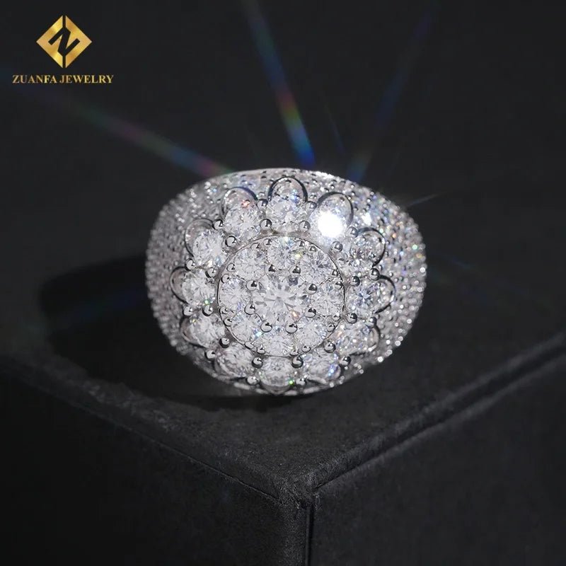 GRA Certified Moissanite Iced Out Ring – 925 Sterling Silver, Hip Hop - DB Diamonds