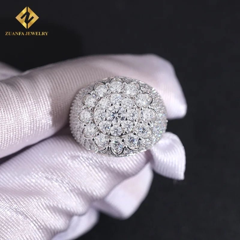 GRA Certified Moissanite Iced Out Ring – 925 Sterling Silver, Hip Hop - DB Diamonds
