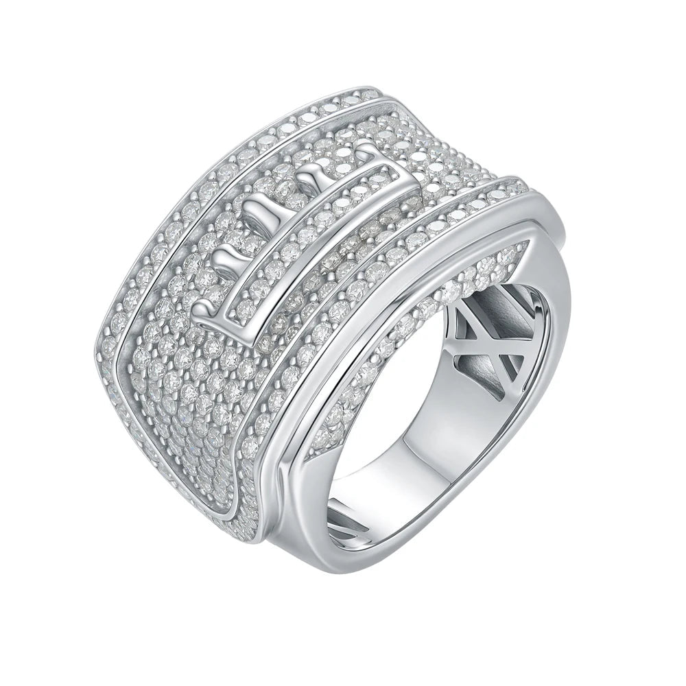 Iced Out Moissanite Wedding Band – 18K Gold Plated, 925 Silver - DB Diamonds