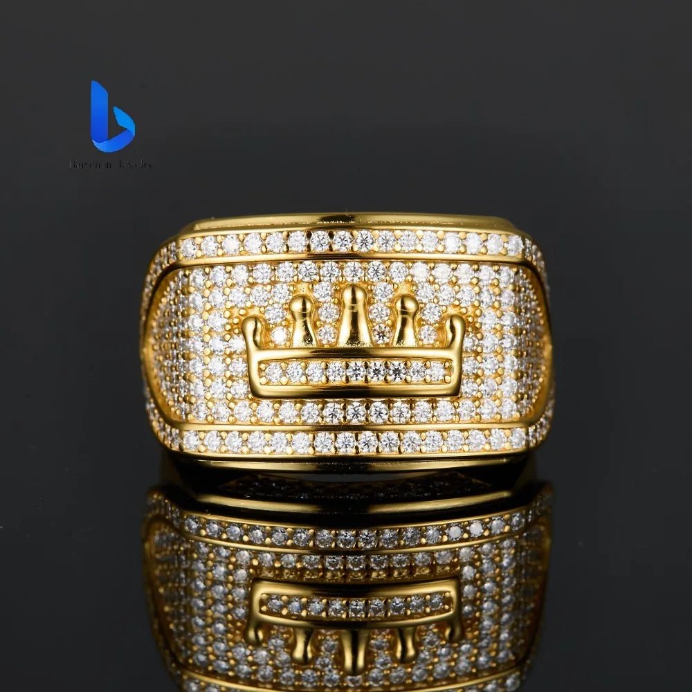 Iced Out Moissanite Wedding Band – 18K Gold Plated, 925 Silver - DB Diamonds