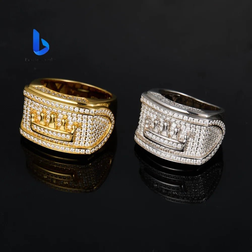 Iced Out Moissanite Wedding Band – 18K Gold Plated, 925 Silver - DB Diamonds
